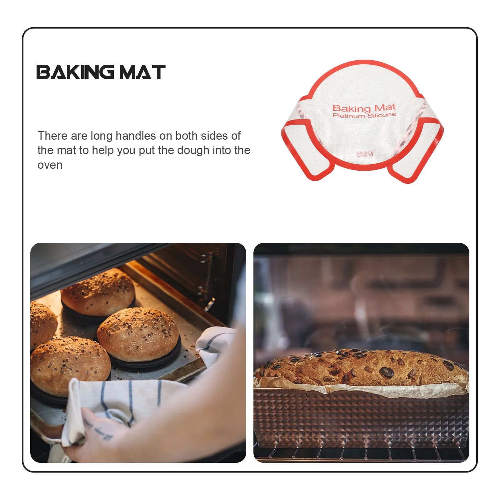 

1Pcs Non-Slip Baking Mat Long Handles Easy Clean Tough Dough Rolling Mat Kitchen Supplies Rolling Mats Dough Pad