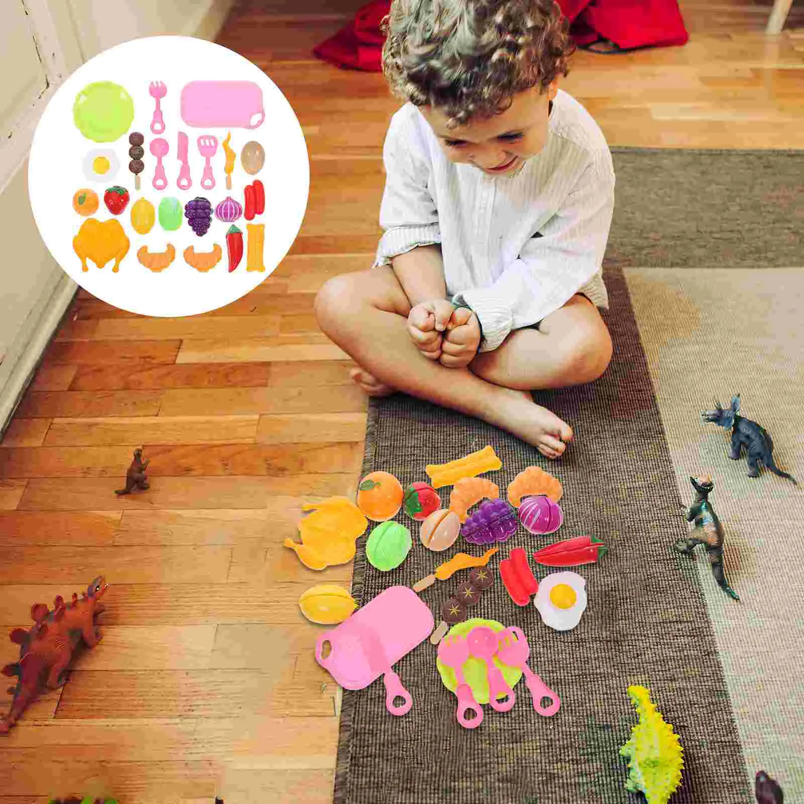 23 Pcs Simulated Fruits and Vegetables Kids Pretend Cutting Toy Kitchen Cognitive