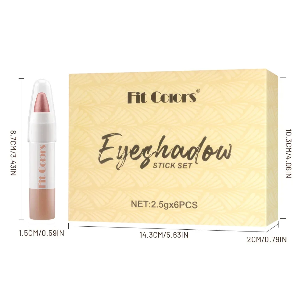 Zestaw kredki do makijażu Fit Colors Multi Purpose, perłowy cień do powiek w sztyfcie, szminka do ust i powiek Lying Silkworm.