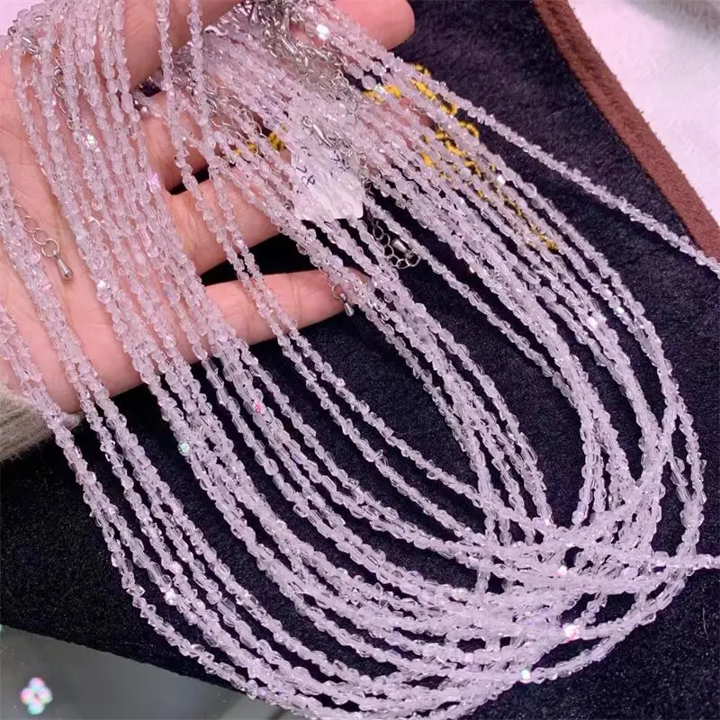 Natural Herkimer Diamond Bracelet String Charms Handmade Fortune Energy Mineral Woman Amulet Jewelry Gift 1PCS