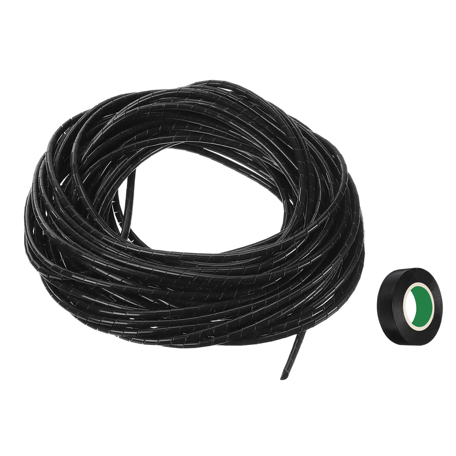3-20Meters Flexible PE Spiral Cable Wrap Cord Organizer Management Sleeve for Computer Wire Charging Cable with Tape