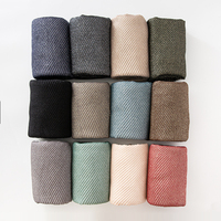 Women's Pleated Scarf Crinkle Cotton Long Muffler Crumpled Shawl Femme Hijab Golden Thread Shimmer Muslim Hijab