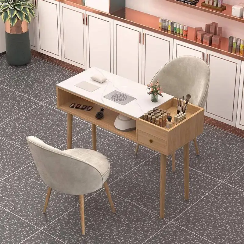 

Modern Wood Nail Tech Table Luxury Living Room Designer Manicure Table Professional Mesa Manicura Beauty Furniture LJ50MT