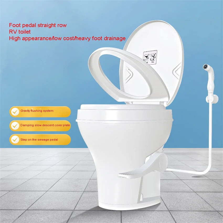 RV Straight Flush Toilet Warehouse Toilet Camping Site Flushable Toilet Ship RV Modification