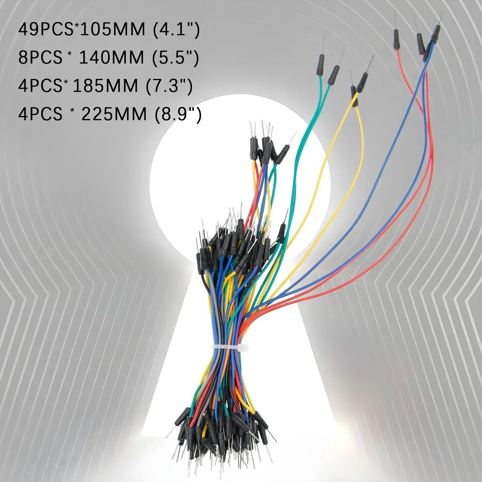 65pcs/set Breadboard Wire 25 20 16 12CM Solderless Power Jumper Cable Kit PVC Flexible DIY Electron Line 2 Pin Connector Mixed