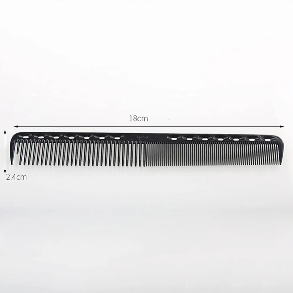 Resina Anti-Static Flat Top Pente De Corte De Cabelo, Ferramenta De Escova Fina De Cabeleireiro, Pente De Maquiagem Preta Para Salão De Estilo, 18x2,4 cm