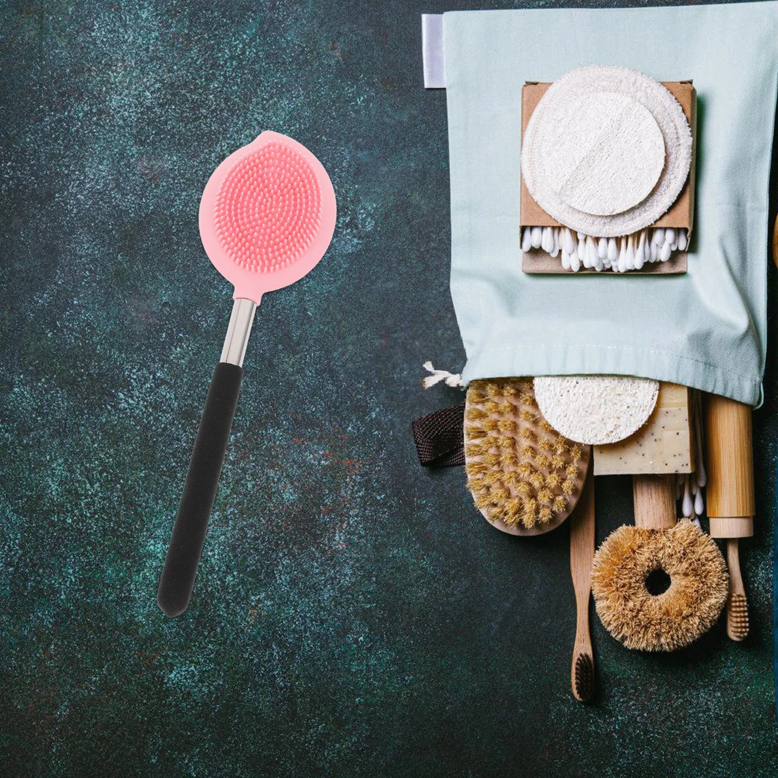 

Body Bathing Brush Silicone Back Scrubber Long Handle Shower Scrubber Exfoliating Massage Tool for Men Women Bath Supplies