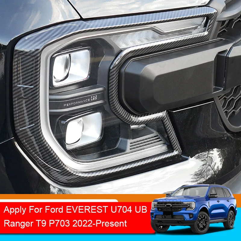 

Car Rear View Mirror Protect Cover Carbon Fiber ABS For Ford EVEREST RANGER T9 U704 UB P703 2022-2025 Front Fog Light Frame Trip