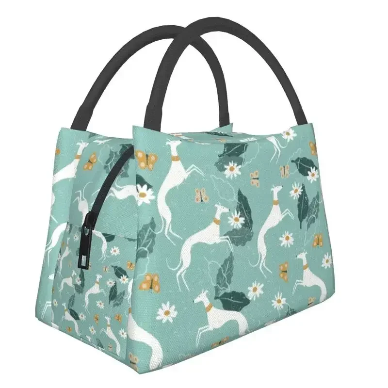 

Cute Greyhound And Insulated Lunch Bags for Women Portable Whippet Sighthound Dog Thermal Cooler Lunch Box Work Picnic