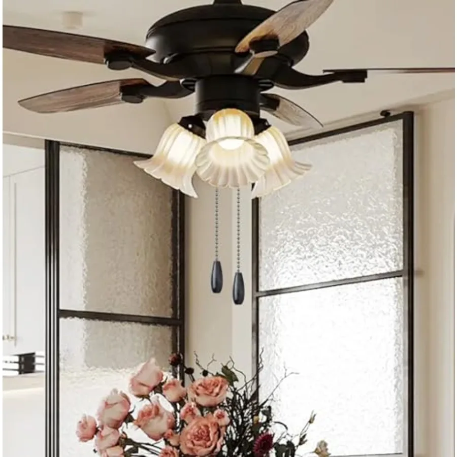 2Pack Ceiling Fan Pull Chain Extender, 12in Decorative Fan String Pulls Extension, 3mm Diameter Beaded Chain Pulls Ornaments wi