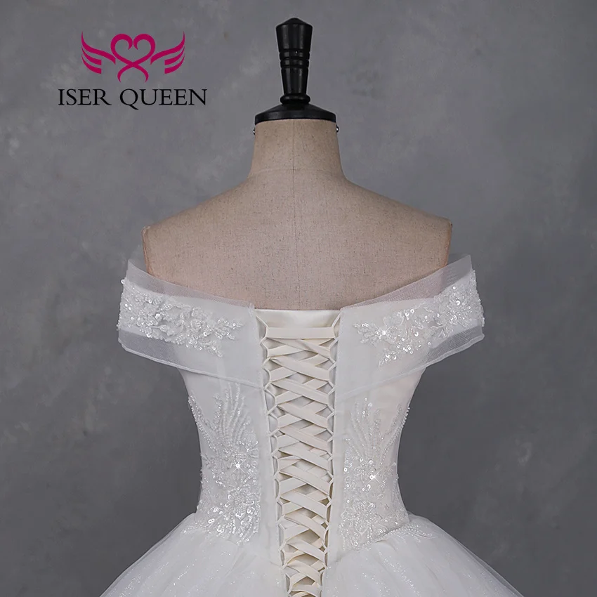 Customized Off The Shoulder Small Pearls Beaded Lace Quality Wedding Dresses 2025 New Shiny Tulle Bright Bridal Gown WX0460 image 5
