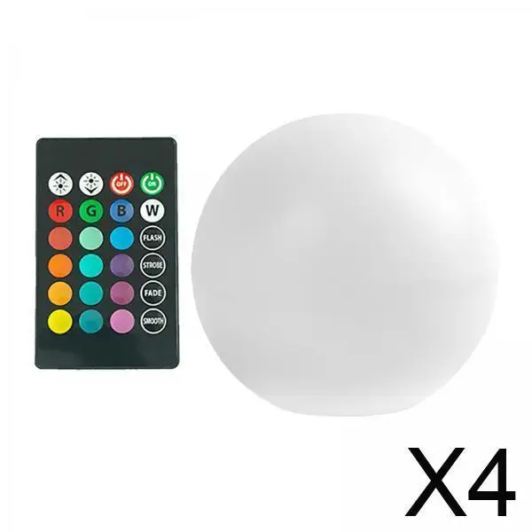 

4xWaterproof Floating Pool Ball Light with Remote Control 16 Colors