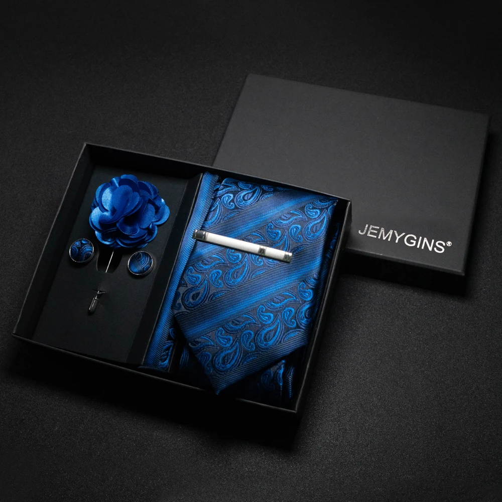 Weinrote Herrenkrawatte, Paisley-Seidenkrawatte, Einstecktuch, Manschettenknöpfe, luxuriöses Geschenkbox-Set, Hochzeitskrawatte, Accessoires, Krawatte für Herren – Detail 16