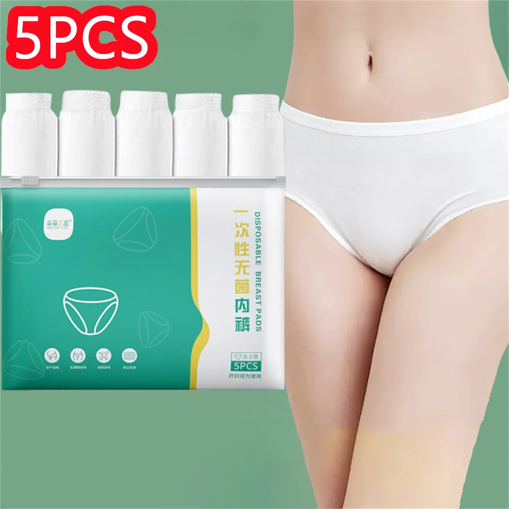 5PCS/Set Women men Disposable Cotton Underwear Travelling Postpartum Panties Non-woven Underpants Underwear Pregnancy Panties