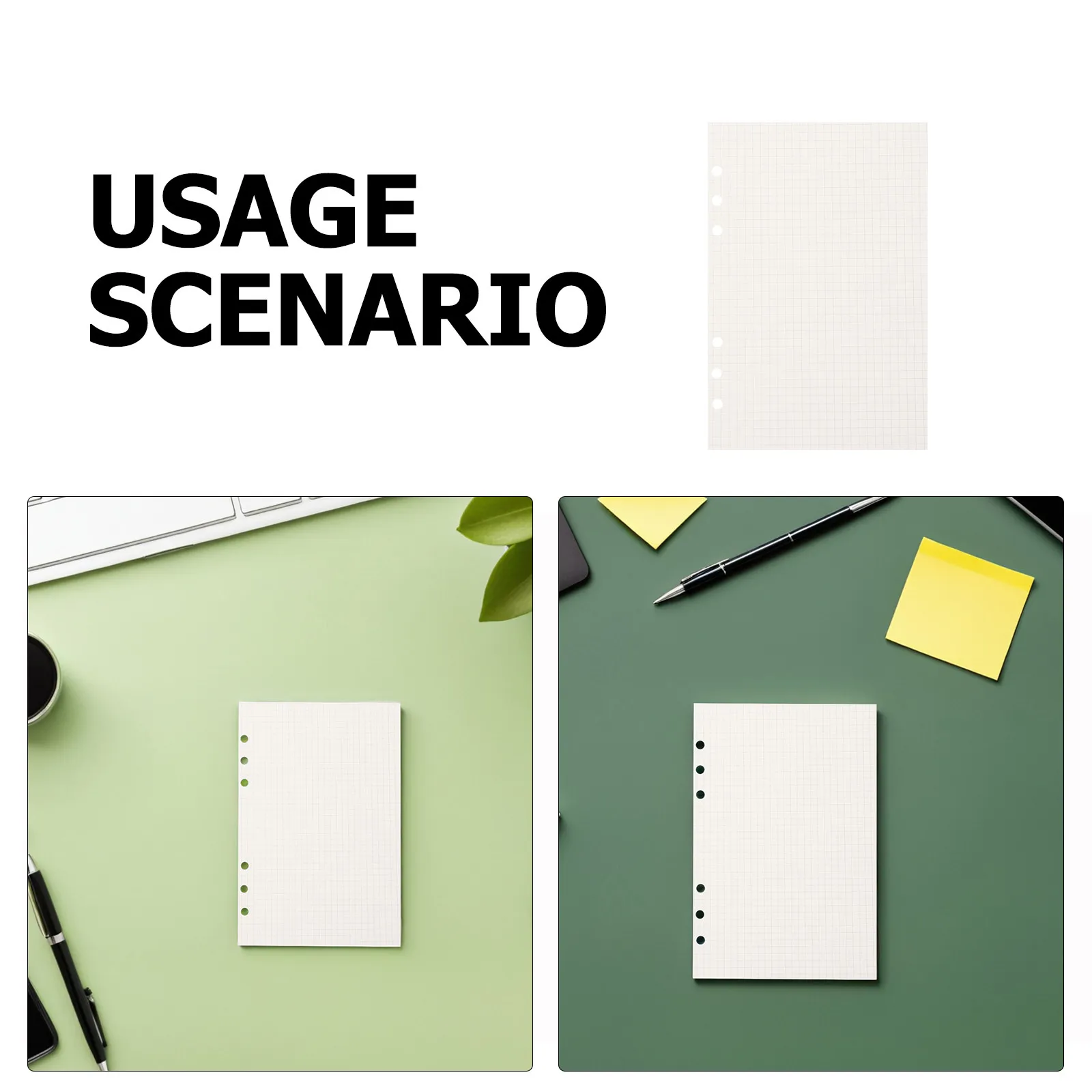 225Pcs Loose Leaf Notebook Paper Refills A5 6 Ring Grid Pages Inserts Daily Weekly Monthly Planner Binder to Do Checklist