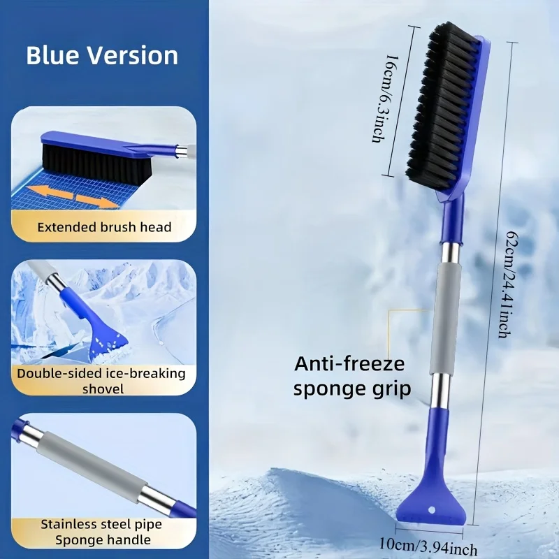 1pcs Car Snow Shovel Ice Chopper With Foam Handle Detachable Ice Chopper Head Winter Snow Removal Brush Snow Removal Tool