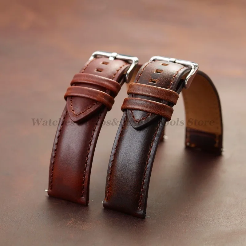 Quick Release Genuine Leather Watchband Strap 18mm 20mm 22mm 24mm 26mm for DW for Seiko Black Brown Wristband Men Women Bracelet