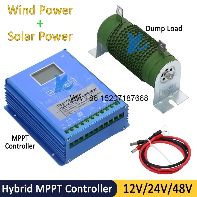 Wmwmnu 5KW 10KW 15KW 20KW MPPT Wind Solar Charge Controller 5000W 12V 24V 48V Hybrid Regulator for Wind Turbine Windmill