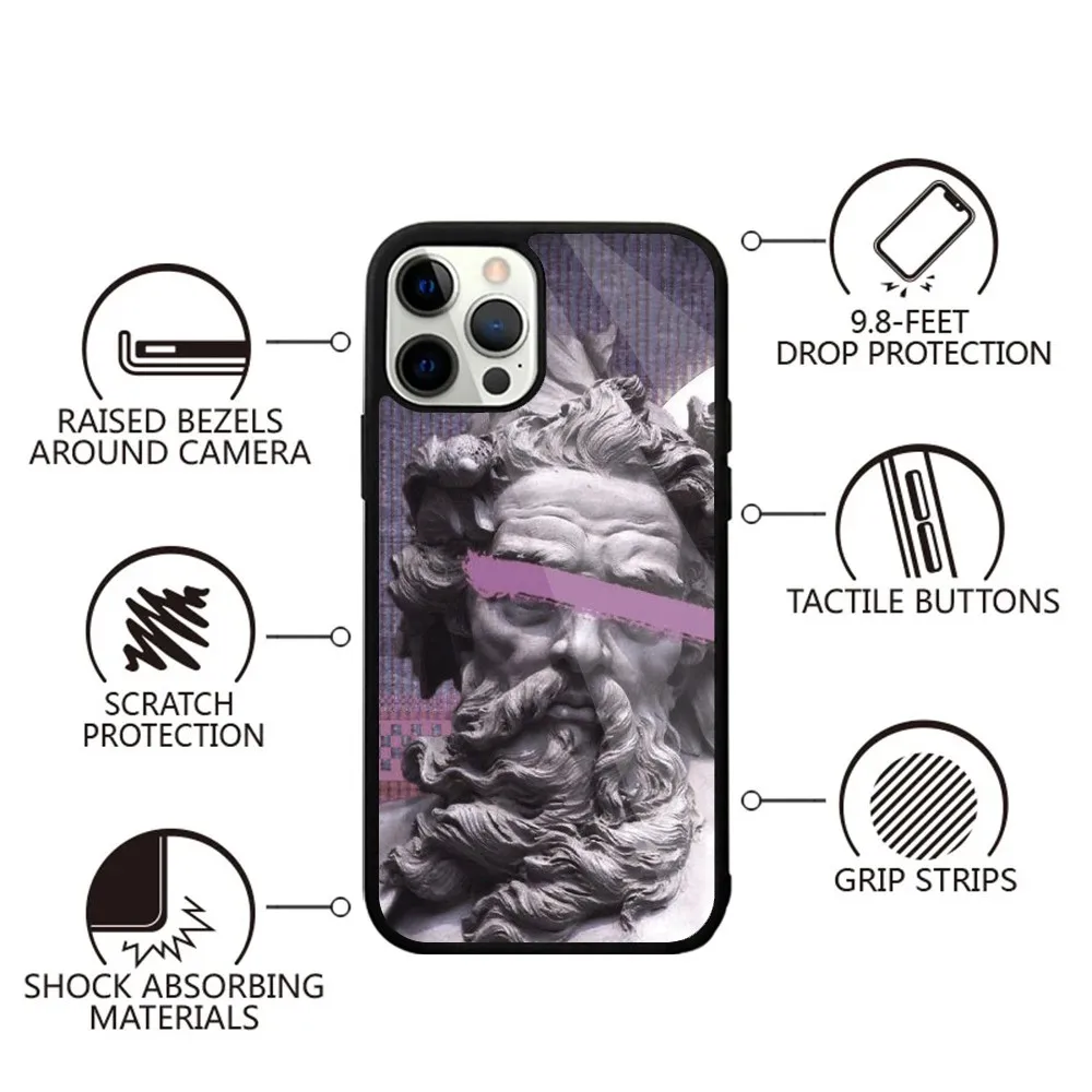 Greek God Statue Face Zeus Phone Case Strong Magnetic For IPhone 15,14,13,Pro,Max,Plus,11,12,Mini For Magsafe Wireless Charging