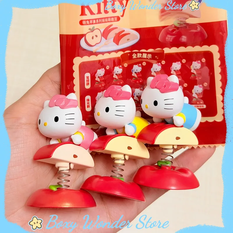 

Genuine Hello Kitty Apple Rabbit Series Blind Box Spring Shaking Moving Mini Figurine Desktop Ornament Collectible Trendy Toy