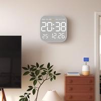 Mirror Brushed Finish Wall Clock Premium Feel Silent Wall Clock Table Alarm Clock Temp Display Bedroom Office Living Room Decor