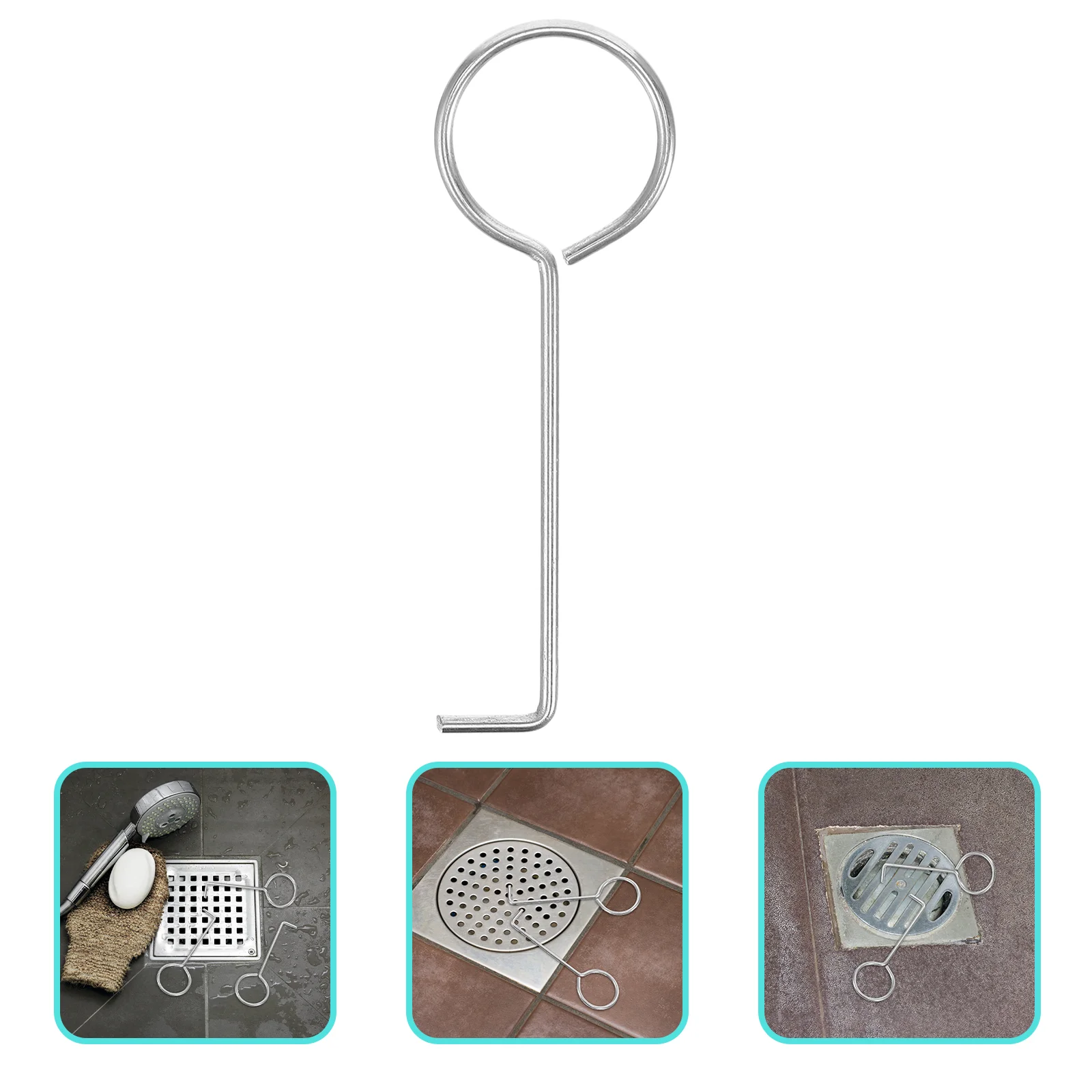 

10 Pcs Floor Drain Handle Hook Grate Remove Tool Sink Strainer Lifting Removal Hooks for Bathroom Stainless Steel Tub Tools