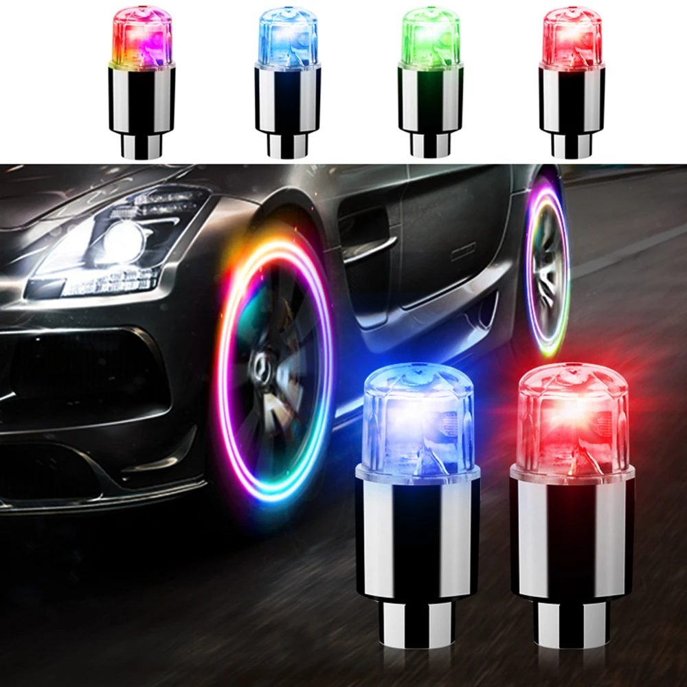 LED Luminous Tire Valve Cap, Wheel Cover, Car Decoration, LED Lights, Nipple Caps, Auto Accessories, 1Pc