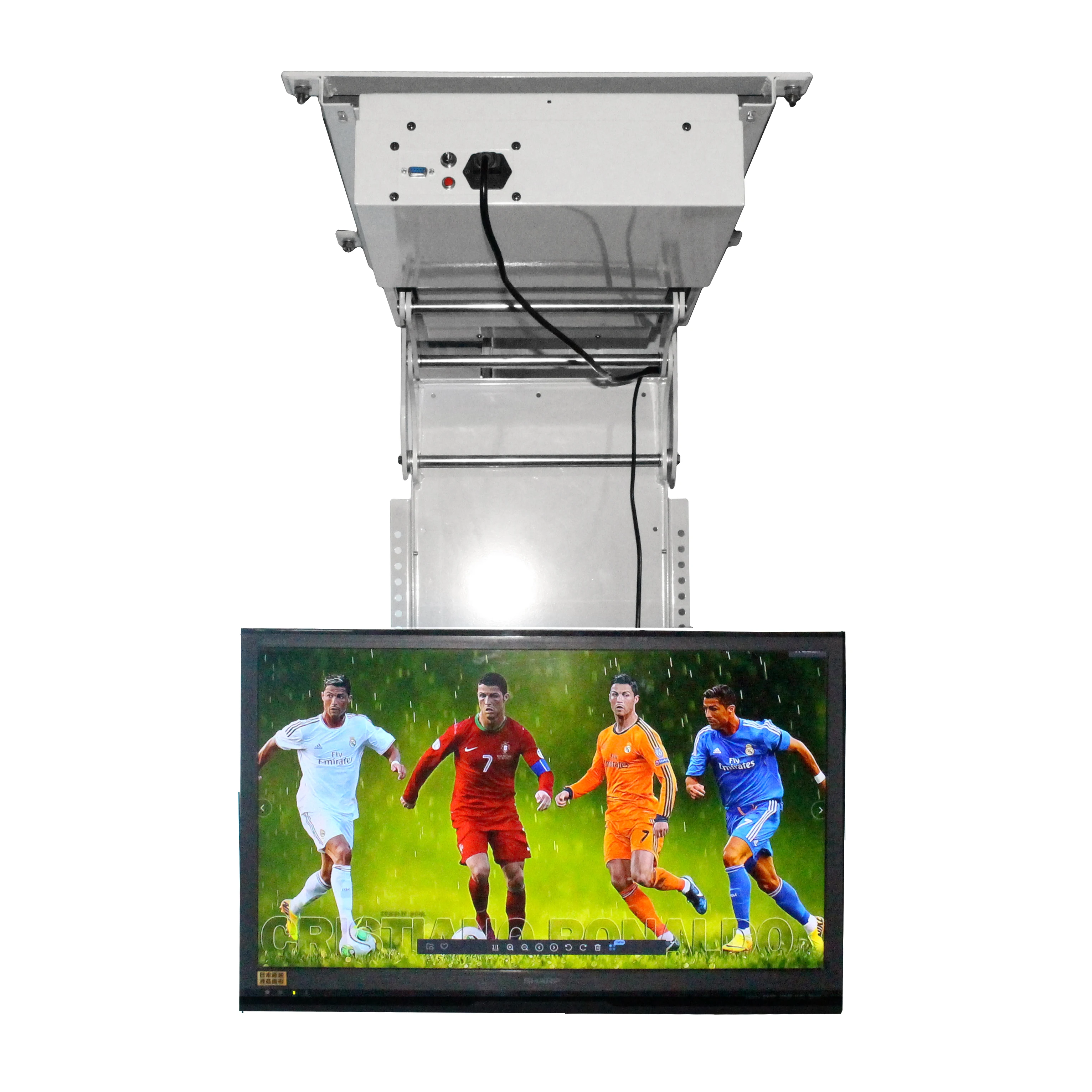 Factory remote control smart 32, 42, 46, 55, 60,70,75inch 3D LCD TV ceiling lift hanger electric tv rotating