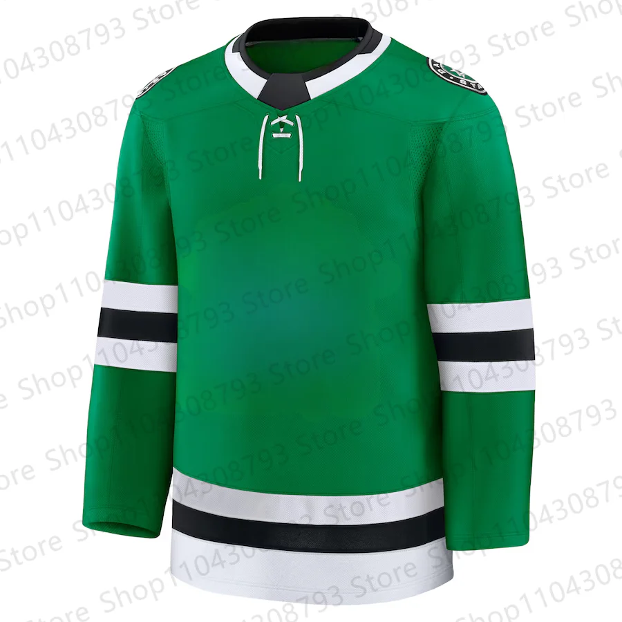 

Custom Ice Hockey Stitched Jersey Name Number Dallas Shirts Mikko Rantanen Black Kelly Green Jerseys For Men Women Youth