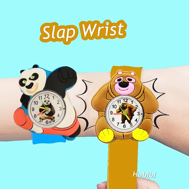 Cartoon Kids Watches for Boys Girls Toys Baby Study Time Clock bambini Slap Watch Christmas Birthday Party Gift Clock