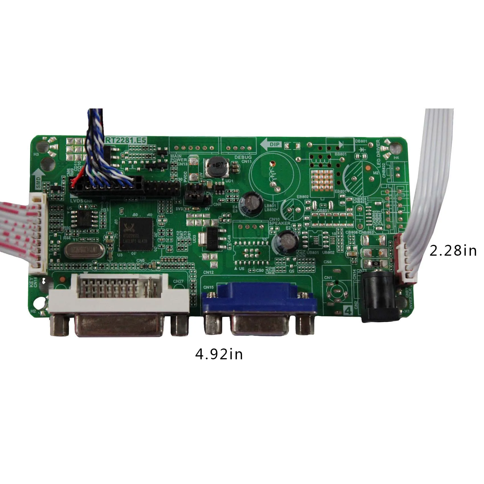 DVI VGA Board RT2281 for 10.4 in 1024x768 NL10276BC20-18 20 pin LVDs LCD Panel