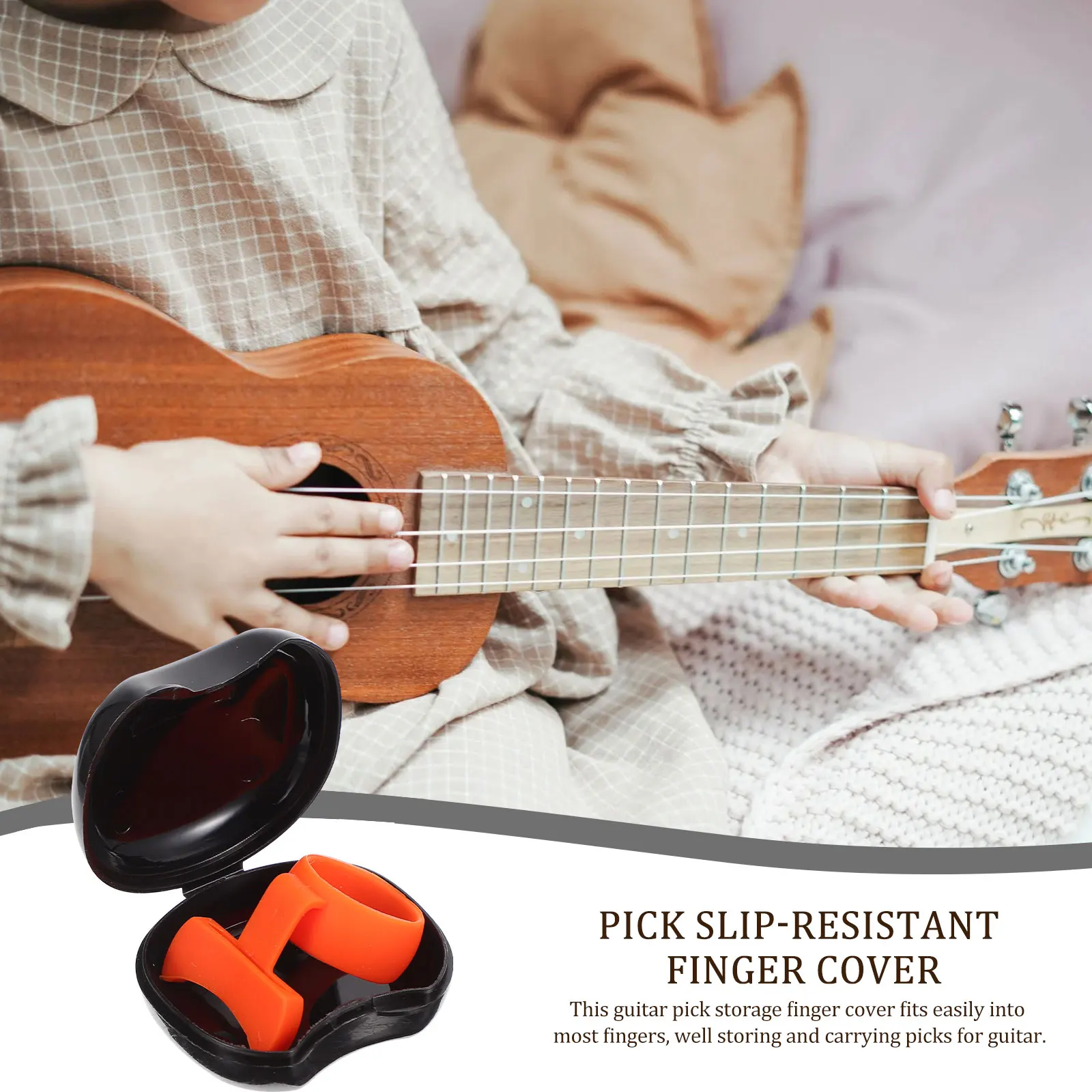 

Non slip Finger Cots Guitar Picks Holder Electric Acoustic Storage Organizer Durable Portable Cover Rubber Pick