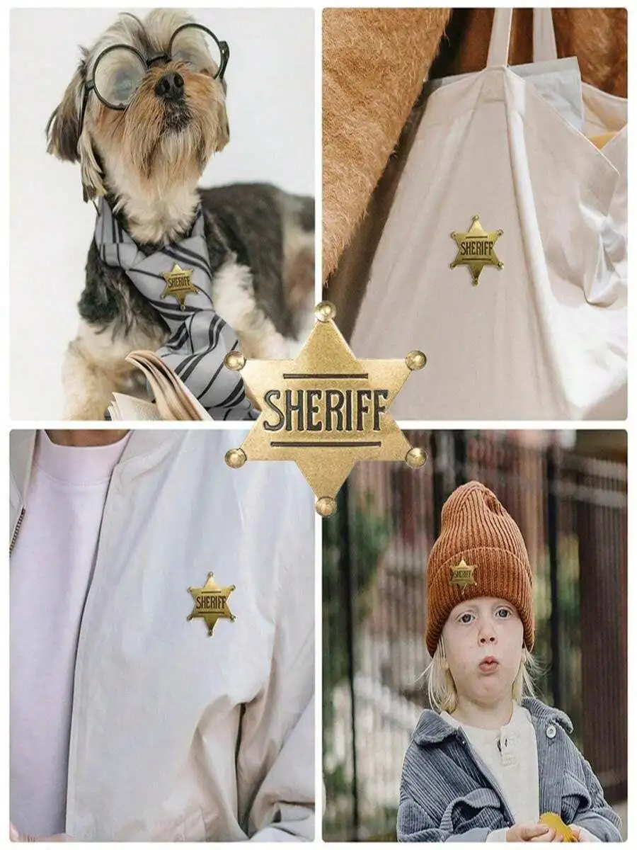 وسام بروش شارة شريف على الطراز الغربي العتيق - دبوس للملابس والقبعات دبابيس البرازيل yk Yungblud Fnaf الميداليات العسكرية