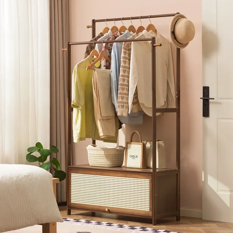 Coat Rack Hanging Hanger Floor-to-ceiling Bedroom Household Room Indoor Double Pole Drying Clothes Simple Hanger