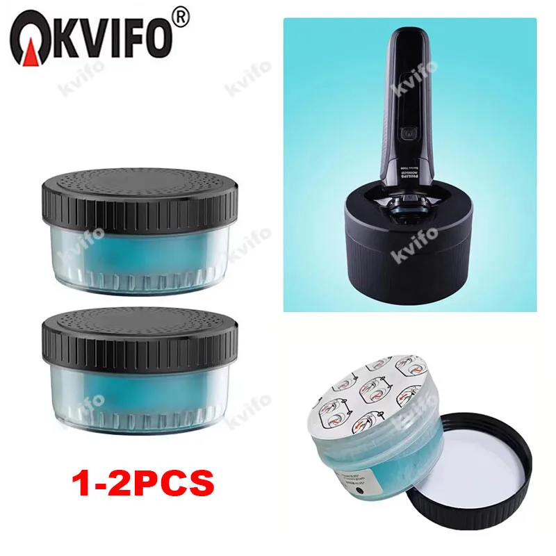 1-2 Quick Clean Pod Replacement Cartridge 160ML Cleaning Solution Compatible with Philips Norelco Just Cartridges - 1 to 2 Pcs