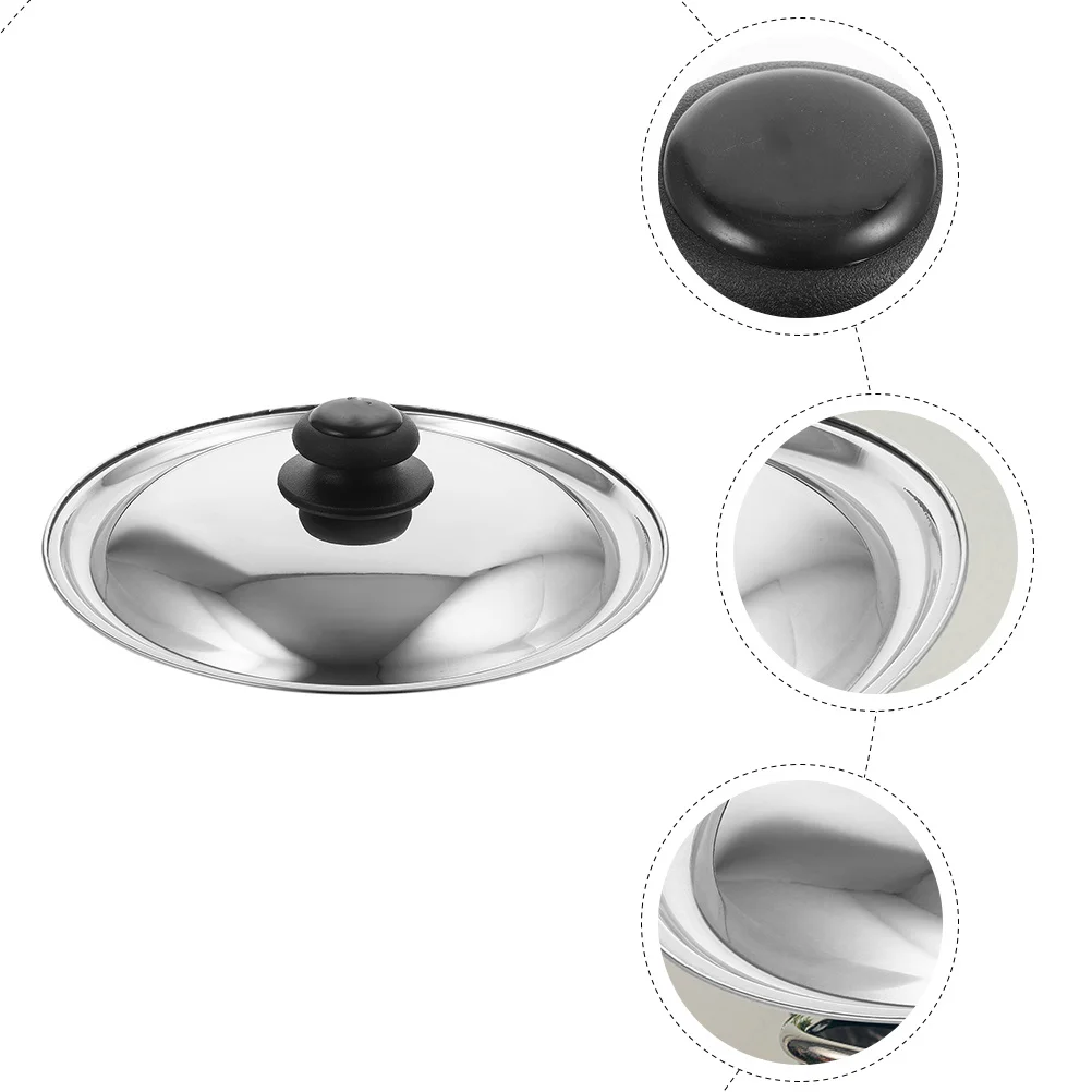 الفولاذ المقاوم للصدأ غطاء وعاء مستدير 24 سنتيمتر العالمي للأواني المقالي حساء تجهيزات المطابخ استبدال غطاء المطبخ المنزلية مكافحة تحرق