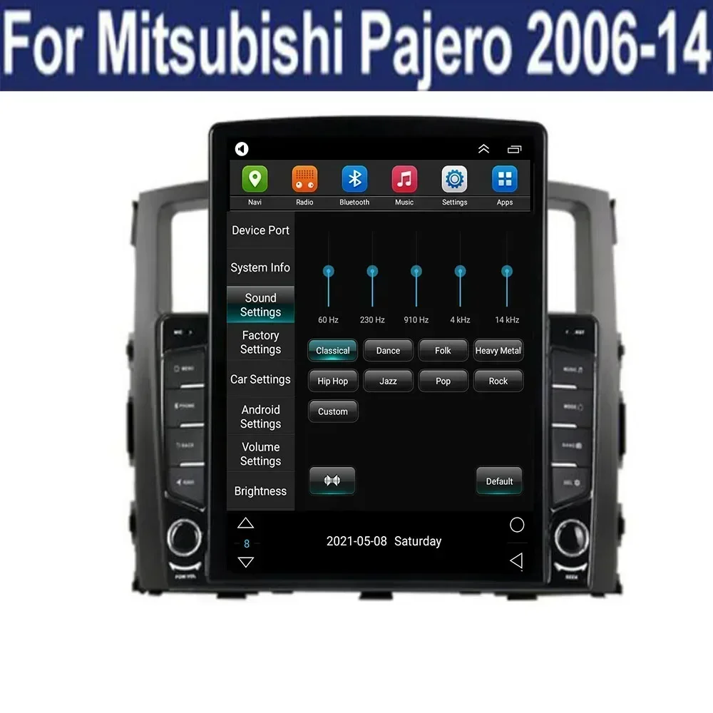 9.7 "Android 13 Voor Mitsubishi Pajero 93/V97 2007 2008-2019 Tesla Type Autoradio Multimedia Video speler Navigatie GPS RDS