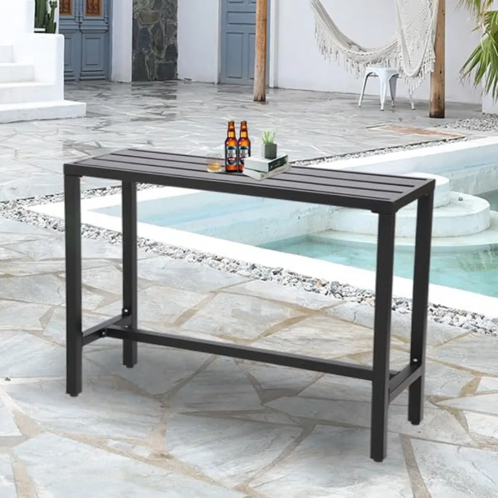 Bartafel voor buiten, pubhoogtetisch met terrasconsole en gepoedercoat stalen frame, weerbestendig waterdicht blad voor bubbelbad,
