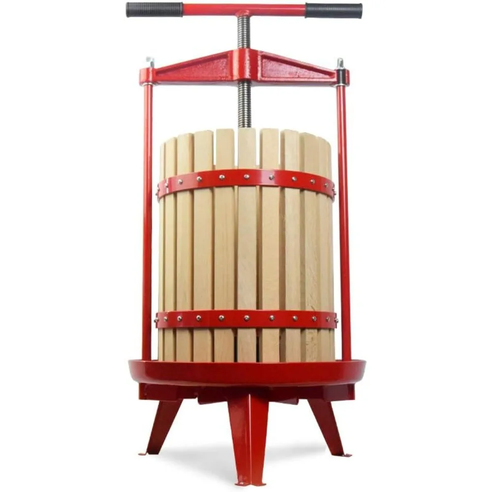 

Fruit Wine Cider Press - Solid Wood Basket- 4.75 Gallon/18L-T Handle Bar-More Stable-Vintage traditional juicer,Apple Grape Fru