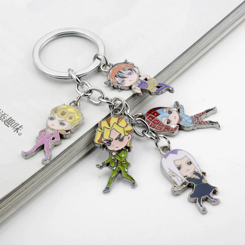 Animation Derivatives Keychain Kujo Jotaro Jolyne Weather Report Giorno Giovanna Cartoon Kawaii Exquisite Gift for Best Friend