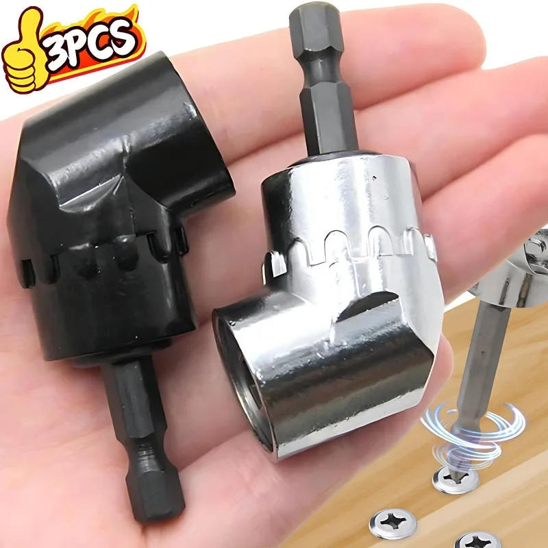 

105 Degree Right Angle Drill Adapter Steel Corner Attachment for Electric Drill Cordless Driver Socket Wrench Extension Tool Kit