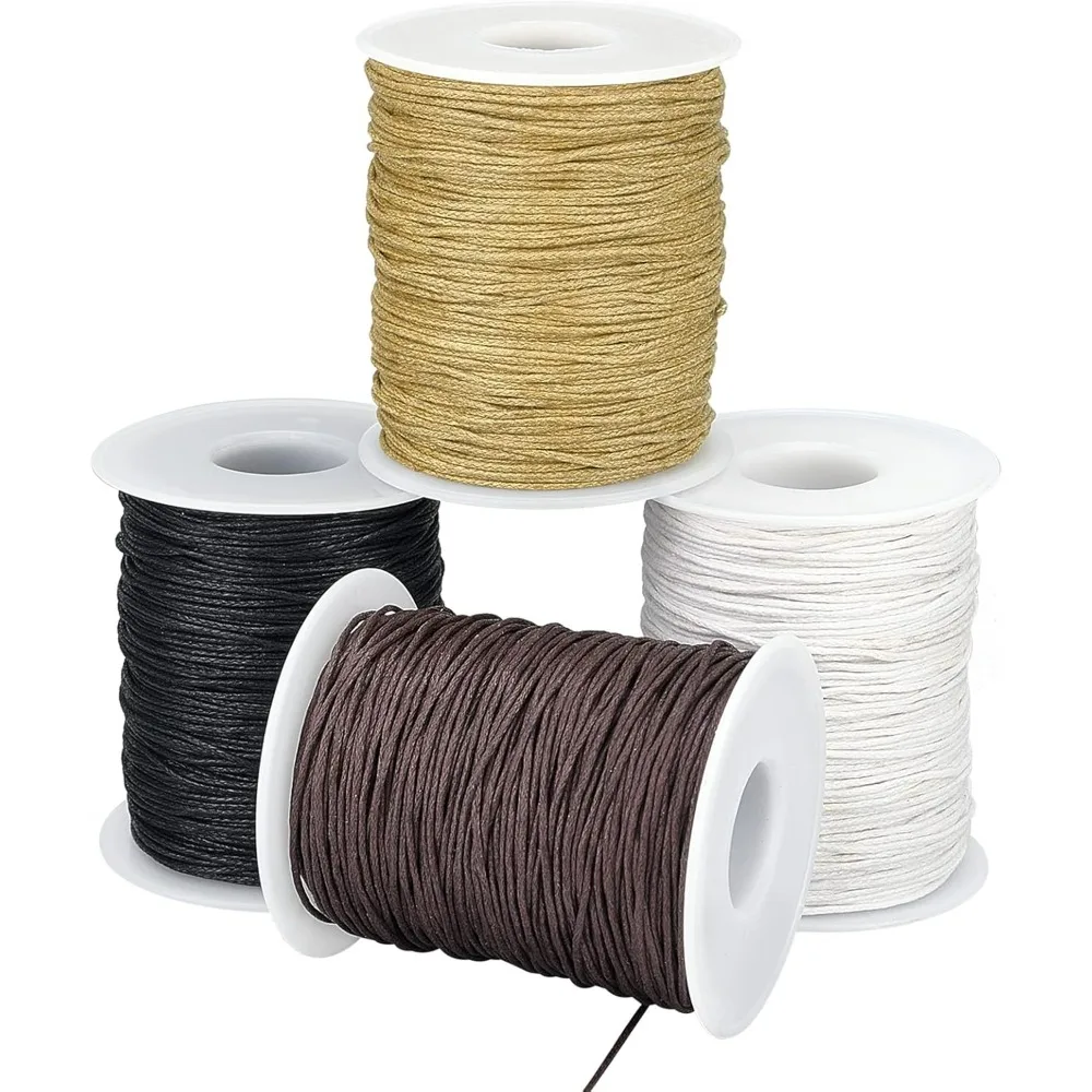 1mm Waxed Cord 400 Yards Cotton Cord Earth Tone Thread Beading String Craft String for Bracelet Necklace