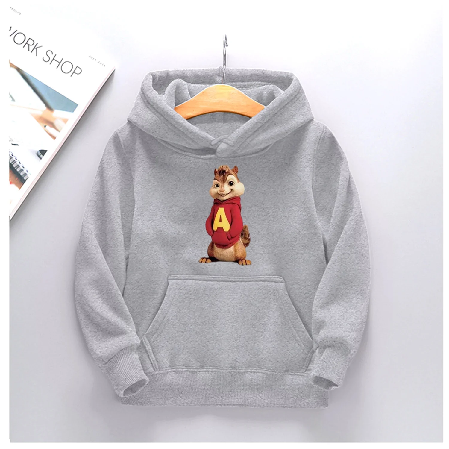 Autumn Hot Sale New Alvin and the Chipmunks Hoodies Baby Boys Girls Tops Costume Kids Sweatshirts Summer Top