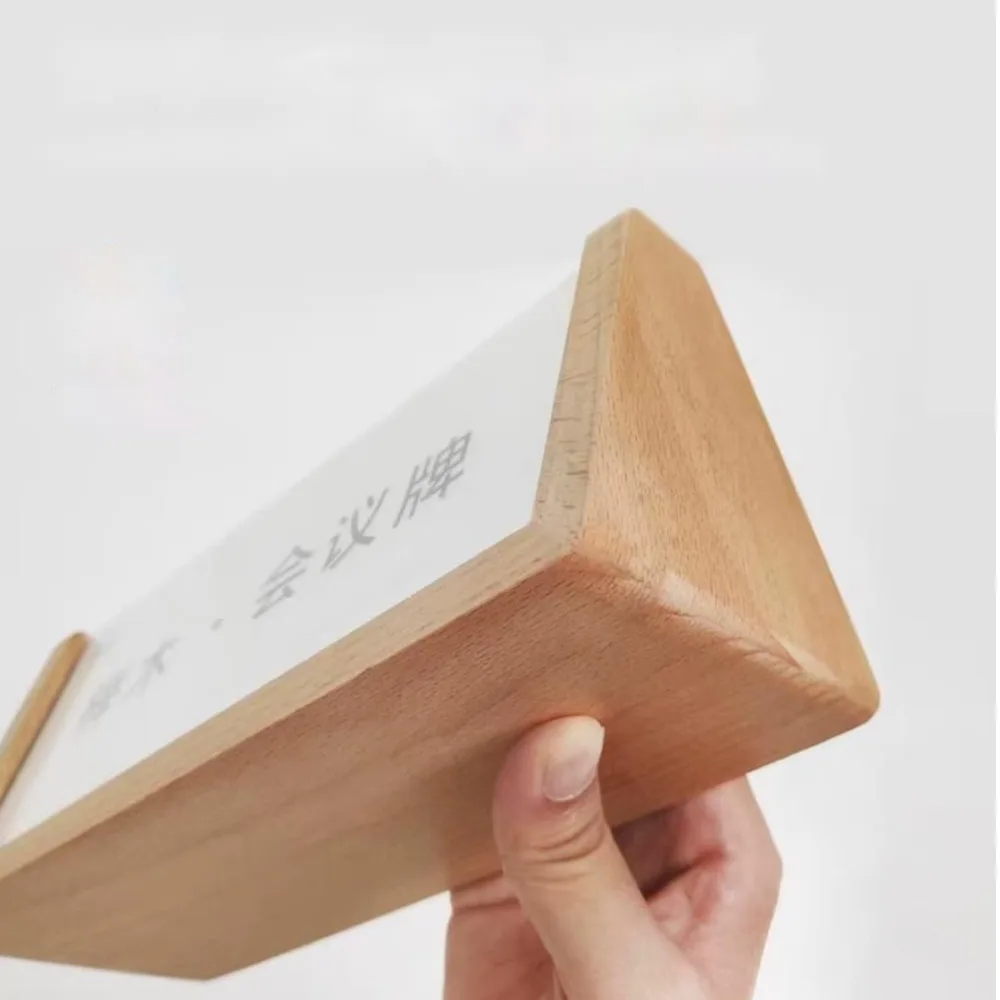 1 قطعة 200*90 مللي متر مكتب سطح المكتب العلامة التجارية الاكريليك على الوجهين عرض بطاقة البنك الموظفين اجتماع بطاقة الهوية رف شاشة #4