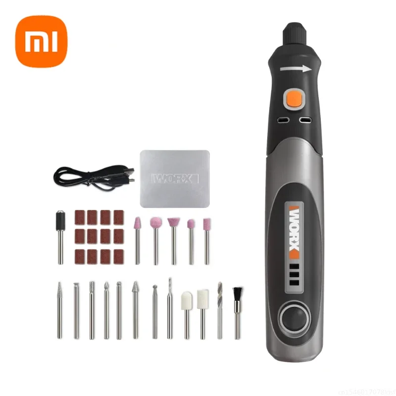 xiaomi worx mini gravadora e polimento sem fio ferramenta rotativa 4v wx750 retificadora recarregavel usb kit de moedor variavel 01