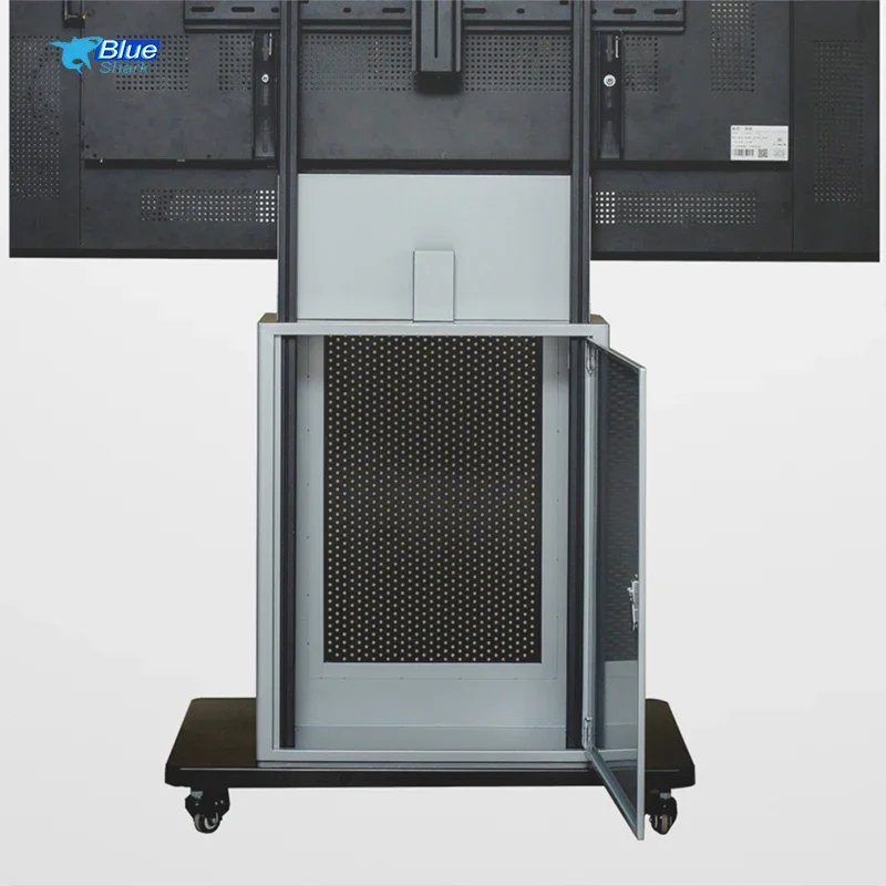 

2026 New Height Adjustable Max 1500mm Mobile TV Cart With Wheels For 50-80 Inch Multimedia TV Cart Electric New Style LCD TV Car