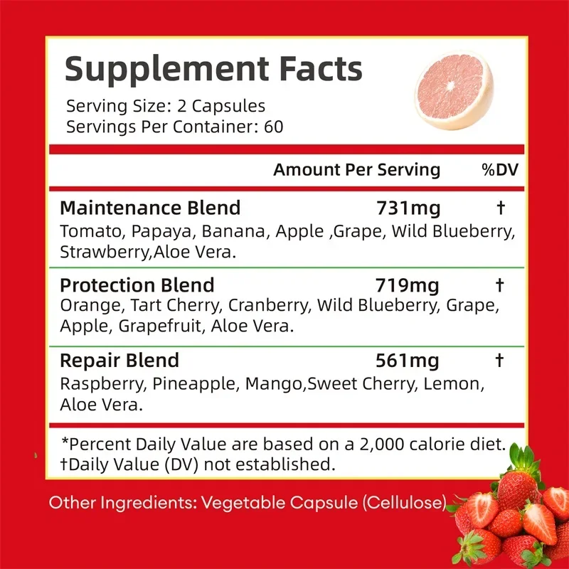 Fruit Supplements - Replenish Energy, Support Skin and Intestinal Health, Promotes Digestion and Absorption, Enhance Vitality
