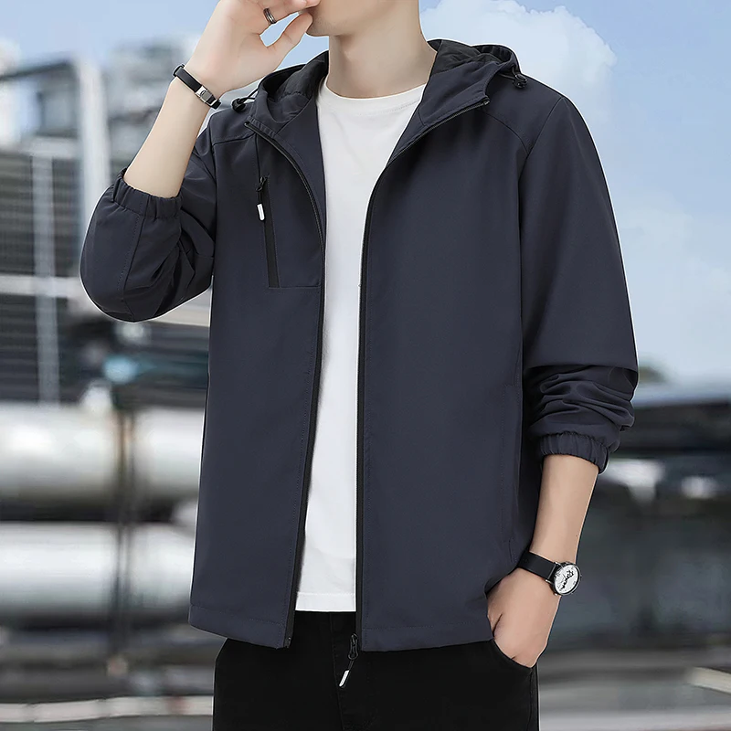 

New Windbreaker Men Tactical Thin Jacket Waterproof Outdoor Hooded Coat Sports Military S-6XL Field Climbing Thin Outwear Coat