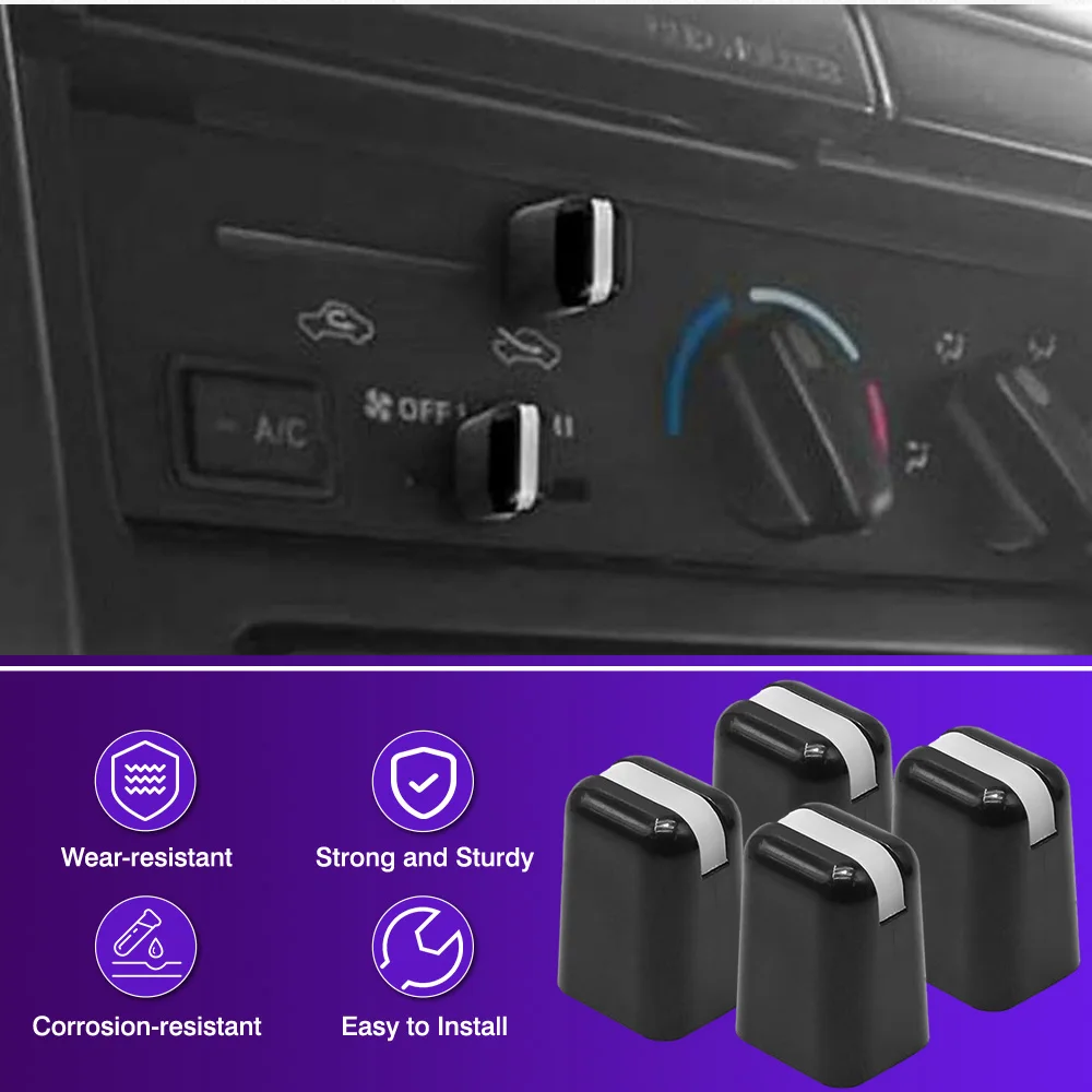 4Pcs For Toyota 4Runner RAV4 Corolla Camry Pickup Tacoma Car Accessories Air Conditioning Knob Heat Control Switch Button Knob