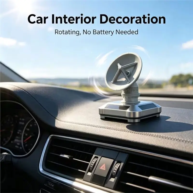 AB16-Radar Model Ornament Rotating For Car Control Panel, Round Shape,Automatic Rotation Desktop Decor